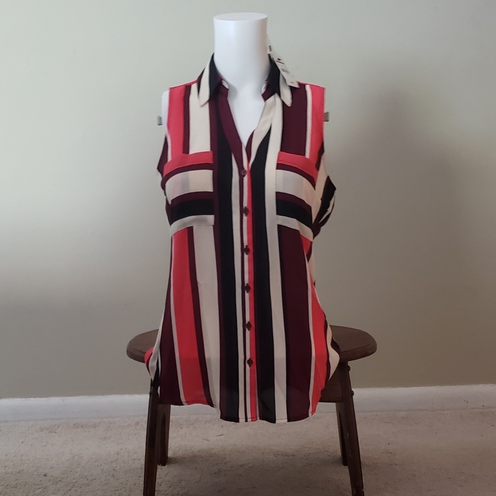 Express Striped Sleeveless Blouse